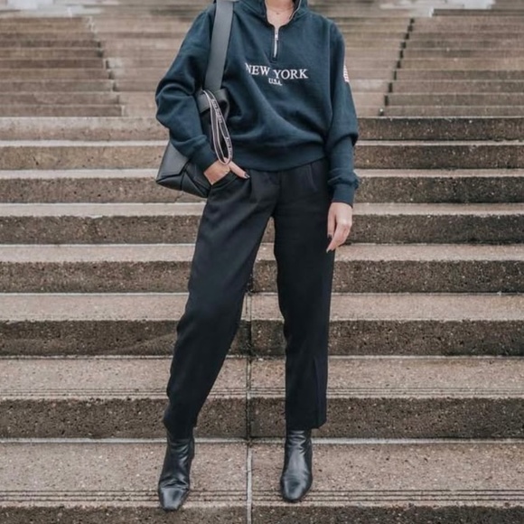 Uniqlo women black EZY Tucked ankle trousers - Picture 1 of 10